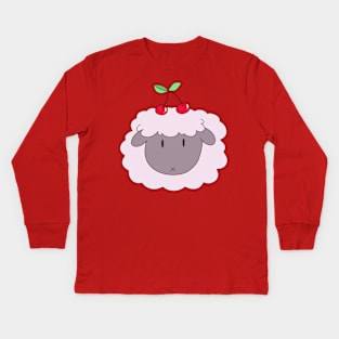 Cherry Sheep Face Kids Long Sleeve T-Shirt